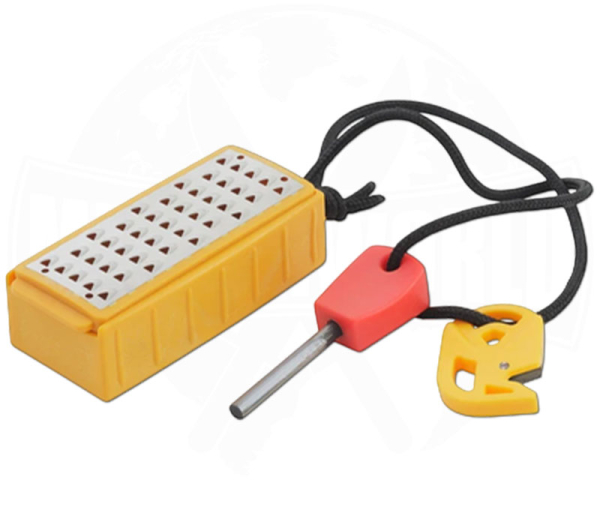 Smith's Pack Pal Feuerstahl mit Holzreibe und integrierter Zunderbox