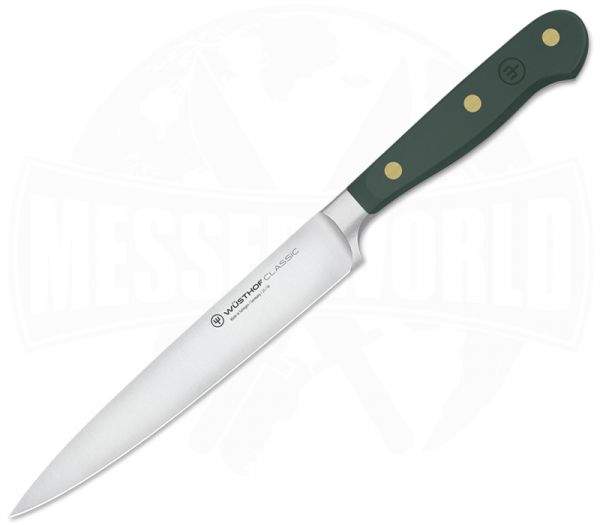 WÜSTHOF Fresh Rosemary Schinkenmesser 16 cm - hochwertiges Fleischmesser mit grünem Griffstück