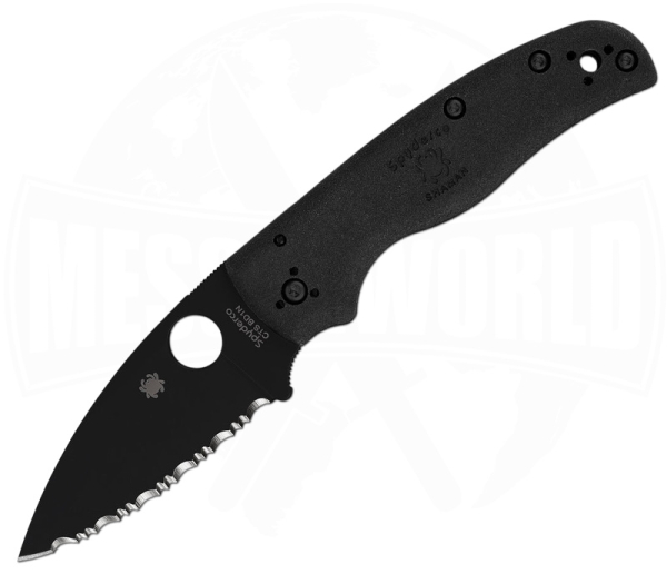 Spyderco Shaman Black FRN Serrated