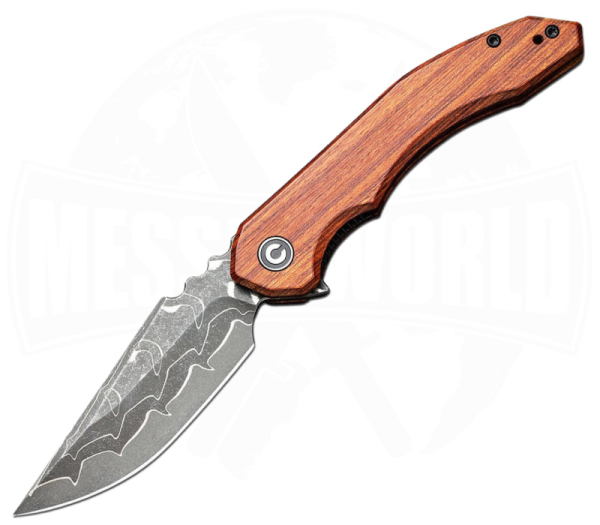 Civivi Bluetick Cuibourtia Damast C23050-DS1 Taschenmesser mit holzgriff und Damastklinge