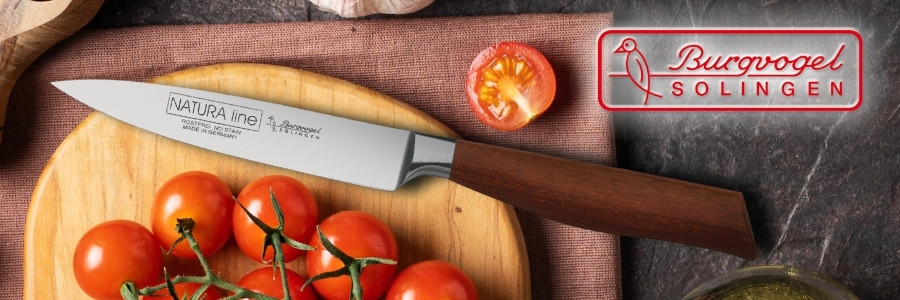 Burgvogel Solingen Natura Line Collection mit roten Holzgriffen 