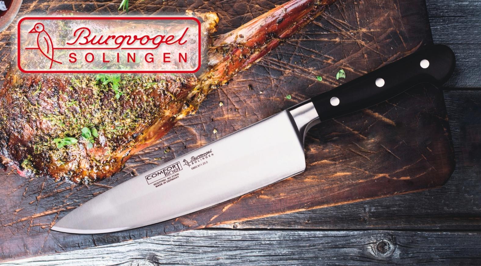 Deutsche Kochmesser mit rostfreiem Edelstahl - Burgvogel Solingen