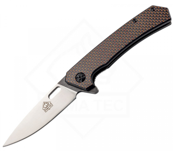 Puma Tec one hand knife carbon handle scales