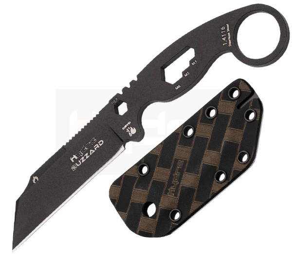 Buzzard Black Vulture Black Sheath neck Knife