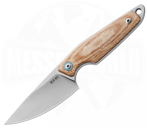 MKM Makro 1 Micarta Natural Outdoormesser - Fahrtenmesser mit Lederscheide 