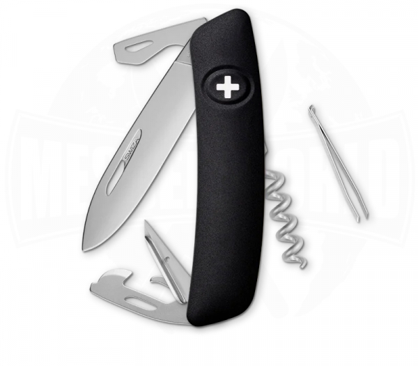 SWIZA D03 AM Schwarz Schweizer Messer mit Korkenzieher und Pinzette